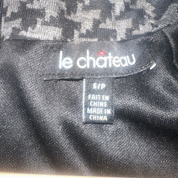 La chateau Black and Gray Houndstooth Midi Dress - Picture 4 of 4